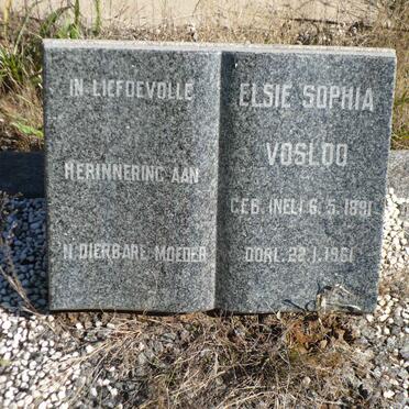 VOSLOO Elsie Sophia nee NEL 1891-1961