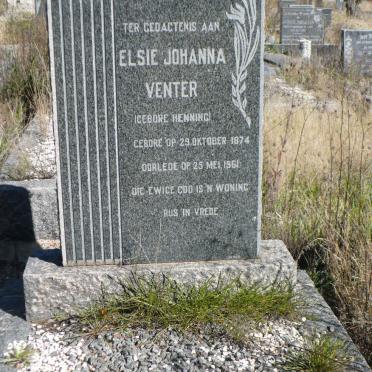 VENTER Elsie Johanna nee HENNING 1874-1961