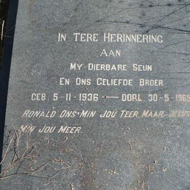 VYVER Ronald, v.d. 1936-1965