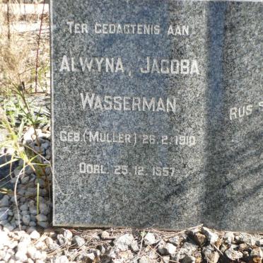 WASSERMAN Alwyna Jacoba nee MULLER 1910-1957