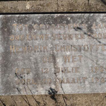 WET Hendrik Christoffel, de 1928-1943