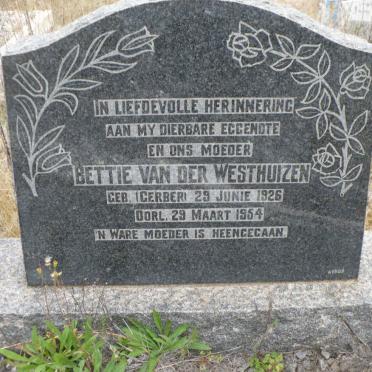 WESTHUIZEN Bettie, van der nee GERBER 1926-1954