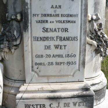 WET Hendrik Francois, de 1860-1935