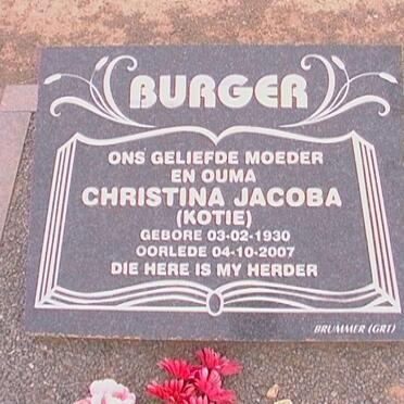 BURGER Christina Jacoba 1930-2007
