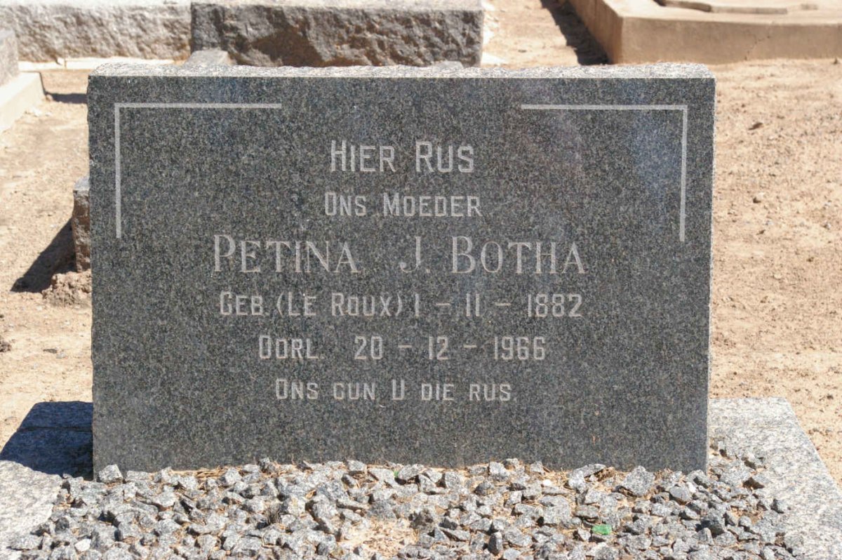 BOTHA Petina J. nee LE ROUX 1882-1966