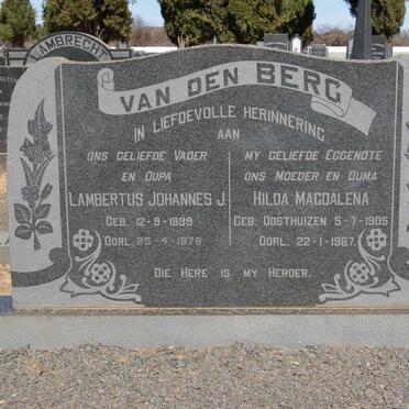 BERG Lambertus Johannes J., van den 1899-1979 &amp; Hilda Magdalena OOSTHUIZEN 1905-1967