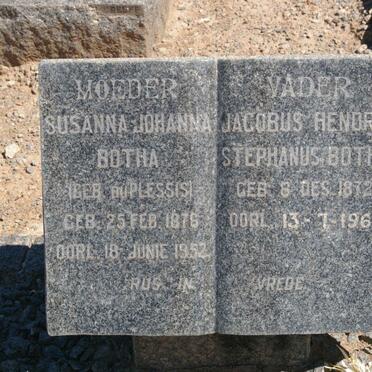 BOTHA Jacobus Hendrik Stephanus 1872-1960 &amp; Susanna Johanna DU PLESSIS 1876-1952