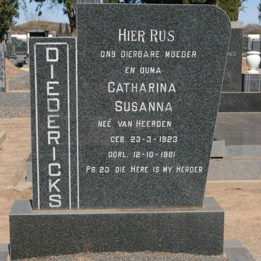 DIEDERICKS Catharina Susanna nee VAN HEERDEN 1923-1981