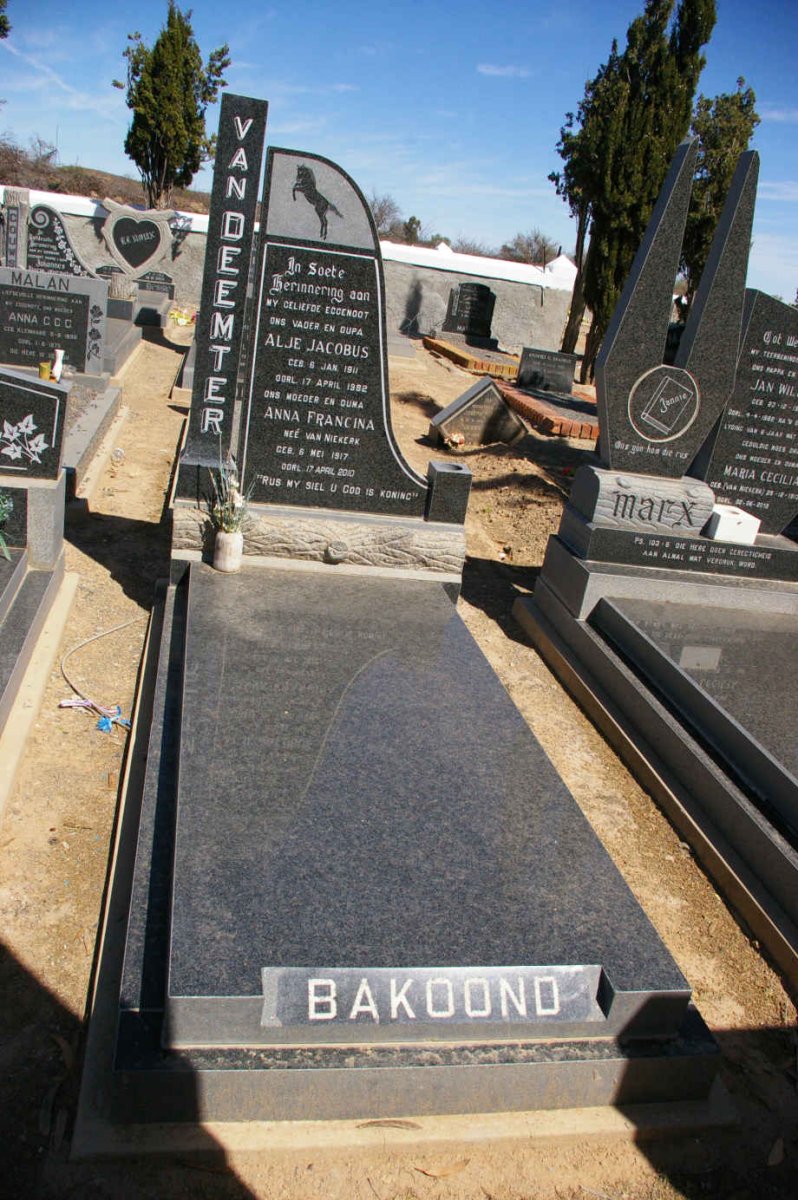 DEEMTER Alje Jacobus, van 1911-1982 &amp; Anna Francina VAN NIEKERK 1917-2010