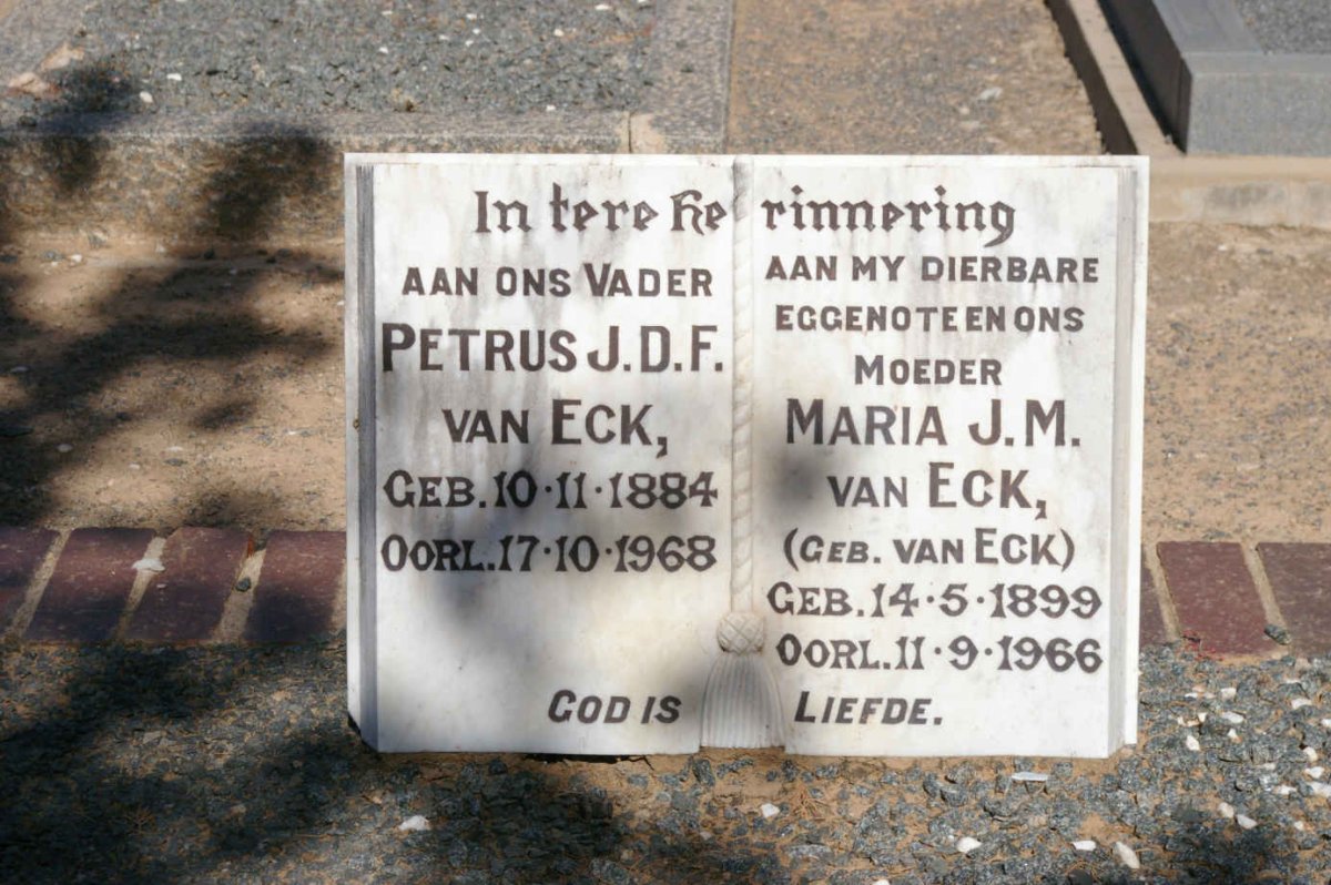 ECK Petrus J.D.F., van 1884-1968 &amp; Maria J.M. VAN ECK 1899-1966