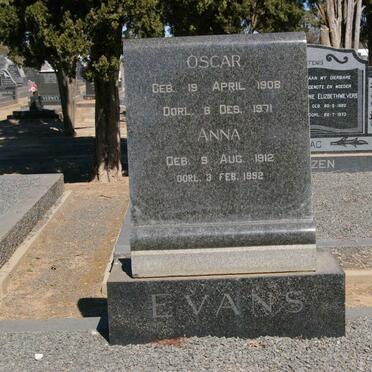 EVANS Oscar 1908-1971 &amp; Anna 1912-1992