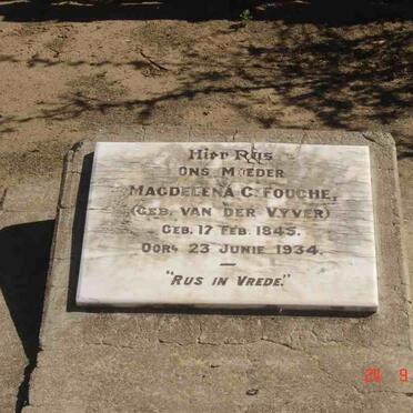FOUCHE Magdelena C. nee VAN DER VYVER 1845-1934