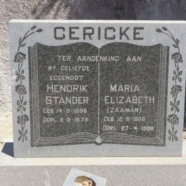 GERICKE Hendrik Stander 1896-1976 &amp; Maria Elizabeth ZAAIMAN 1908-1998