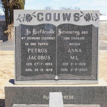 GOUWS Petrus Jacobus 1903-1979 &amp; Anna M.L. 1906-2003 :: BOTHA Omnia 1938-2002