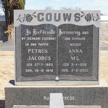 GOUWS Petrus Jacobus 1903-1979 &amp; Anna M.L. 1906-2003 :: BOTHA Omnia 1938-2002