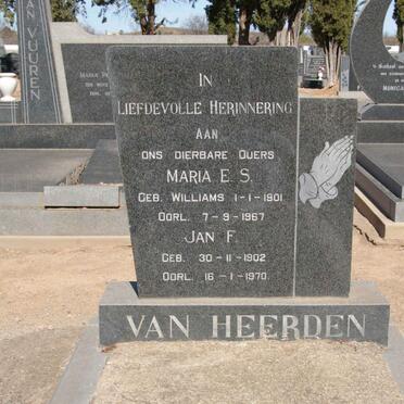 HEERDEN Jan F., van 1902-1970 &amp; Maria E.S. WILLIAMS 1901-1967