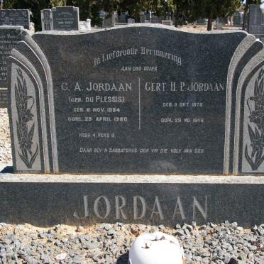 JORDAAN Gert H.P. 1878-1949 &amp; C.A. DU PLESSIS 1884-1980