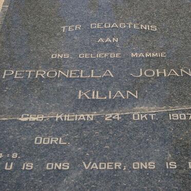 KILIAN Jacob Nicolas 1911-1971 &amp; Petronella Johanna KILIAN 1907-