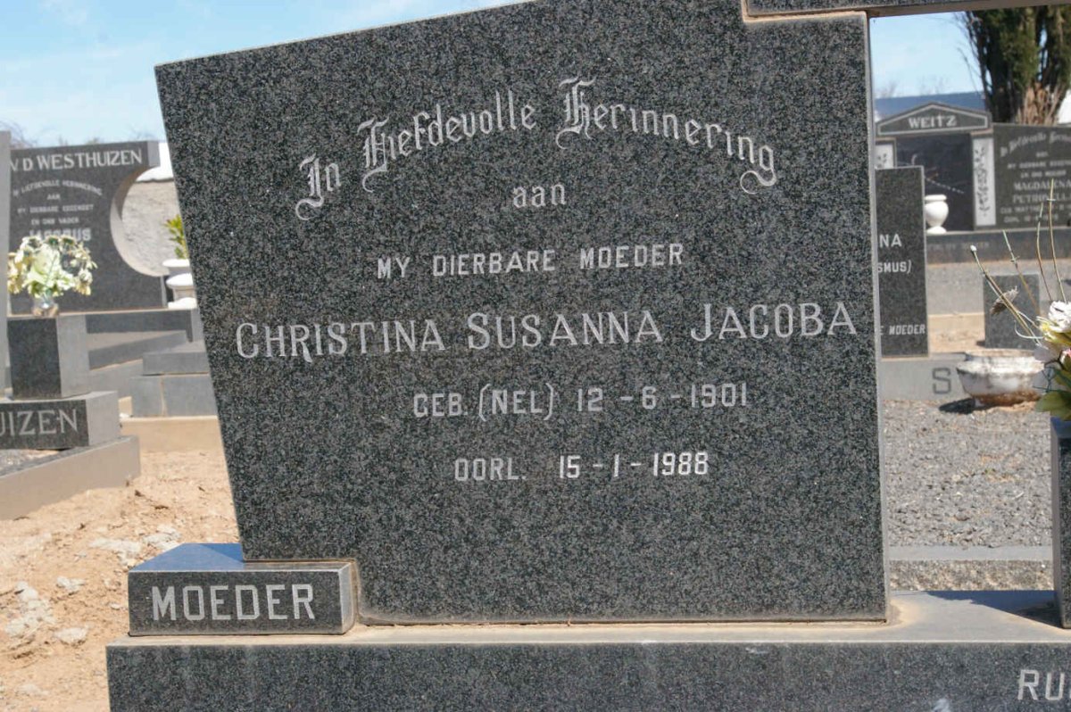 LOTTER Jan Daniel 1889-1982 &amp; Christina Susanna Jacoba NEL 1901-1988 :: LOTTER Kristel 1942-2004