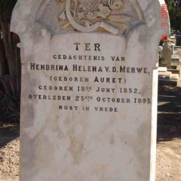MERWE Hendrina Helena, v.d. nee AURET 1852-1893