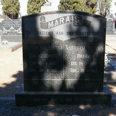 MARAIS Abraham Petrus 1884-1965 &amp; Hester Magdalena WELGEMOED 1887-1965