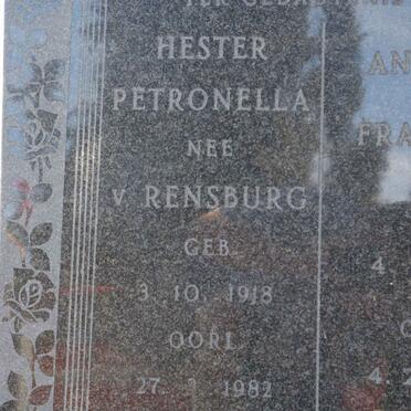 MARAIS Andries Francois 1911-1995 &amp; Hester Petronella V. RENSBURG 1918-1982 