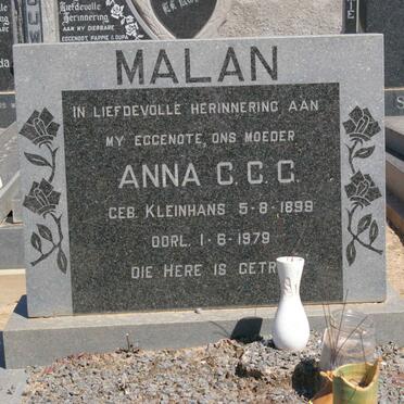 MALAN Anna C.C.C. nee KLEINHANS 1899-1979