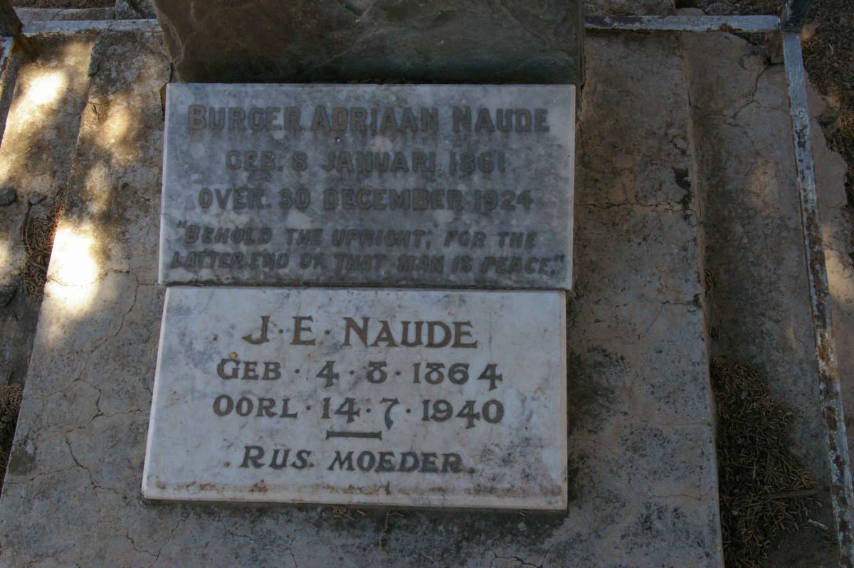NAUDE Burger Adriaan 1861-1924 &amp; J.E. 1864-1940