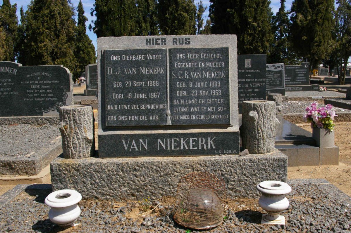 NIEKERK D.J., van 1889-1967 &amp; S.C.R. 1889-1958