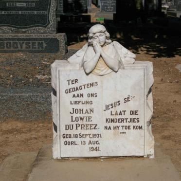 PREEZ Johan Lowie, du 1931-1941