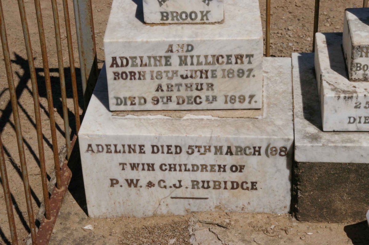RUBIDGE Arthur 1897-1897 :: RUBIDGE Adeline Millicent 1897-1898 :: EINAS Noeline 1899-1900