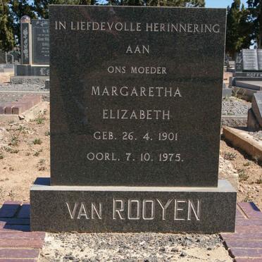 ROOYEN Margaretha Elizabeth, van 1901-1975
