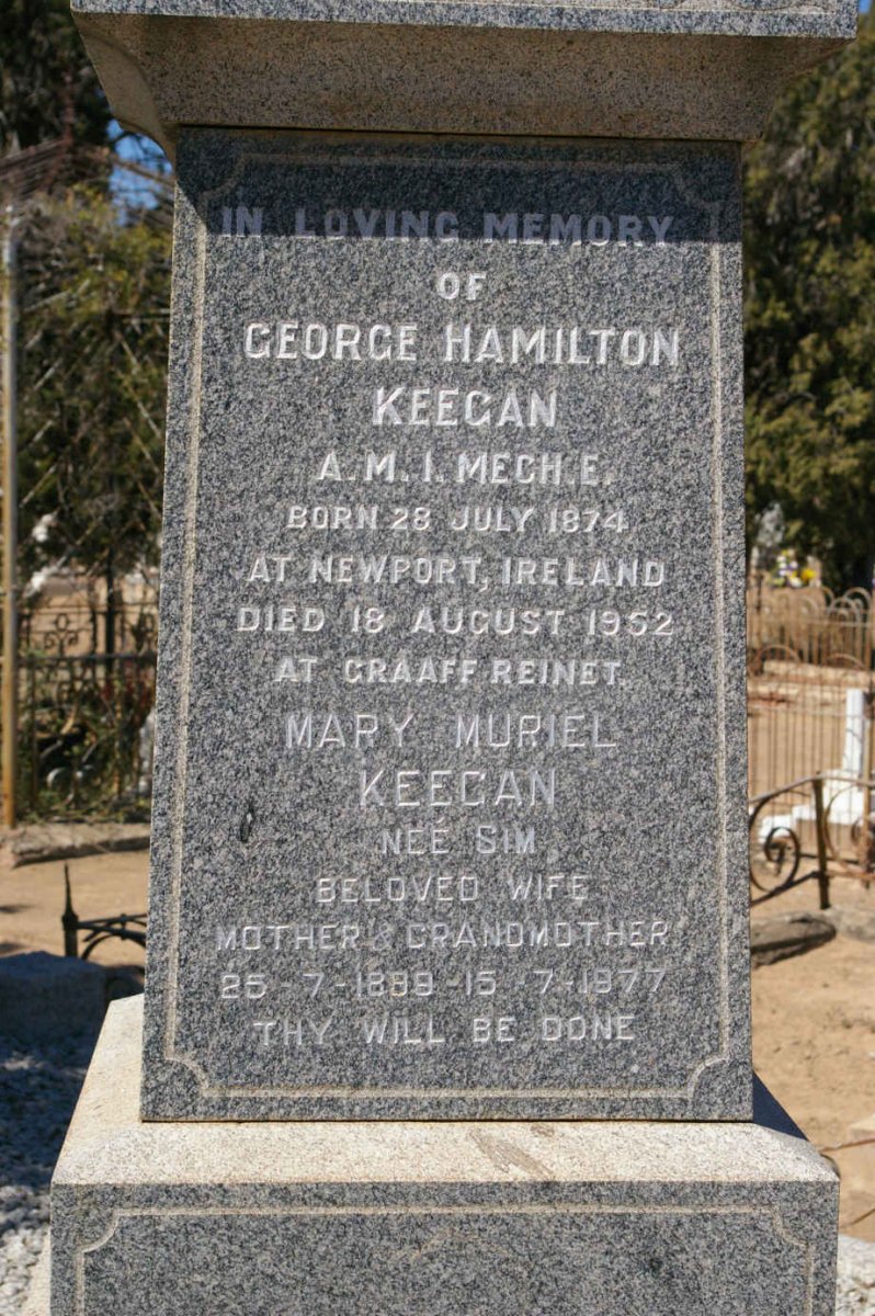 KEEGAN George Hamilton 1874-1952 &amp; Mary Muriel SIM 1889-1977