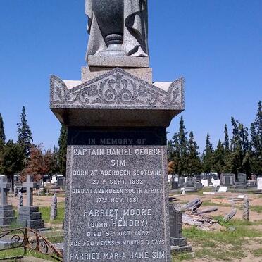 SIM Daniel George 1832-1881 &amp; Harriet Moore HENDRY -1882 :: SIM Harriet Maria Jane 1871-1872