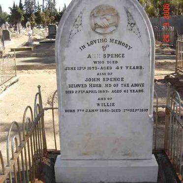 SPENCE John -1887 &amp; Ann -1873 :: SPENCE Willie 1881-1897