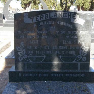 TERBLANCHE Gert 1876-1966 &amp; Elsie S.W. GOUWS 1890-1981