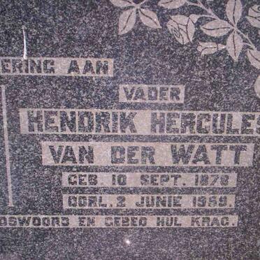 WATT Hendrik Hercules, van der 1878-1959