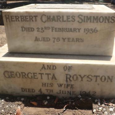 SIMMONS Herbert Charles -1936 &amp; Georgetta ROYSTON -1942