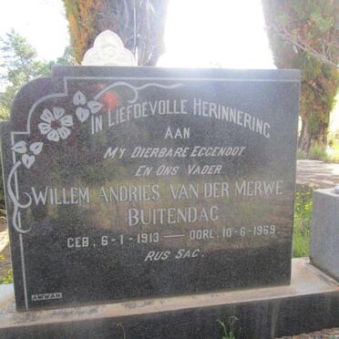 BUITENDAG Willem Andries Van Der Merwe 1913-1969 &amp; Cornelia Elizabeth YEATS 1912-2005