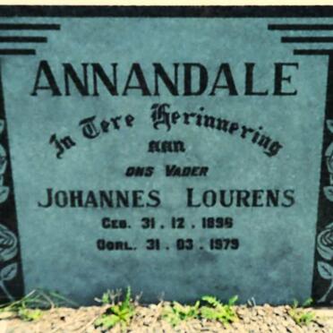 ANNANDALE Johannes Lourens 1896-1979 &amp; Anna Maria Elizabeth VAN NIEKERK 1895-1962