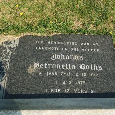 BOTHA Johanna Petronella nee VAN ZYL 1913-1975