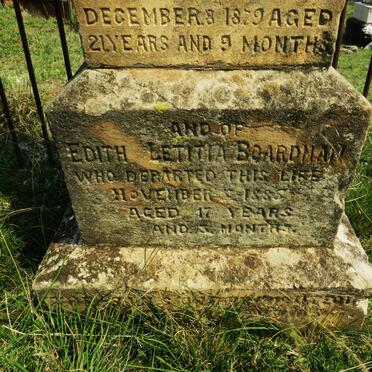 BOARDMAN James -1879 :: BOARDMAN Edith Letitia -1885