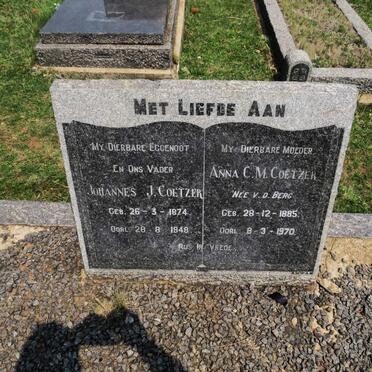 COETZER Johannes J. 1874-1948 &amp; Anna C.M. V.D. BERG 1885-1970