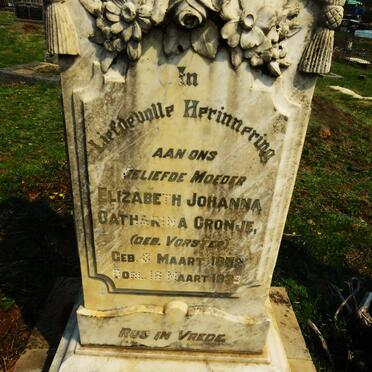 CRONJE Elizabeth Johanna Catharina nee VORSTER 1852-1939