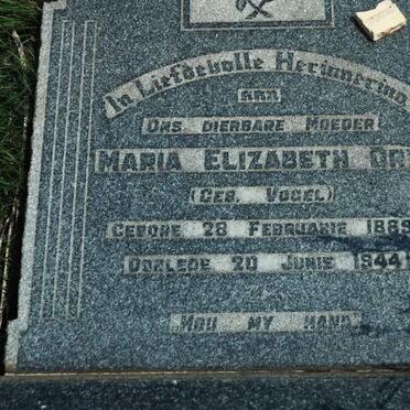 DRY Maria Elizabeth nee VOGEL 1889-1944