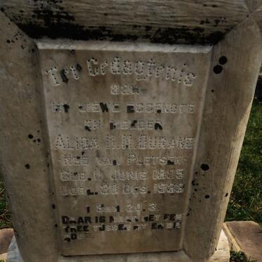 DURAND Alida H.M. nee VAN PLETSEN 1895-1933