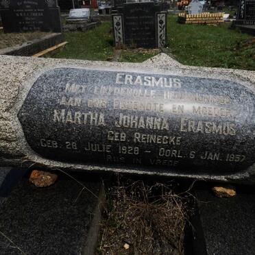 ERASMUS Martha Johanna nee REINECKE 1928-1957