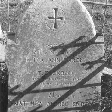 EKRON Eliza Ann 1853-1890 :: EKRON Matthew Alfred :: EKRON Eliza Ann