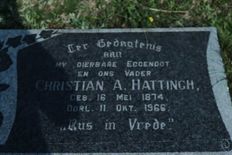 HATTINGH Christian A. 1874-1966
