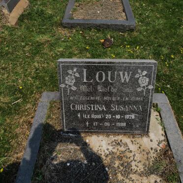 LOUW Christina Susanna nee LE ROUX 1928-1988